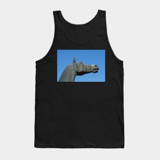 Neighing stallion sculpture, Nienburg an der Weser, Lower Saxony, Germany, Europe Tank Top